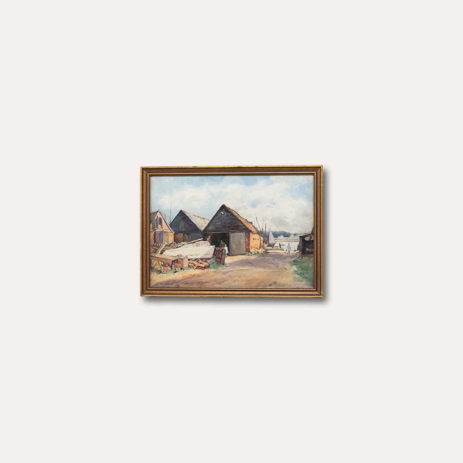 Arthur Royce Bradbury Arwa (1892 1977) Watercolour, Figures At The Boatyard photo buy