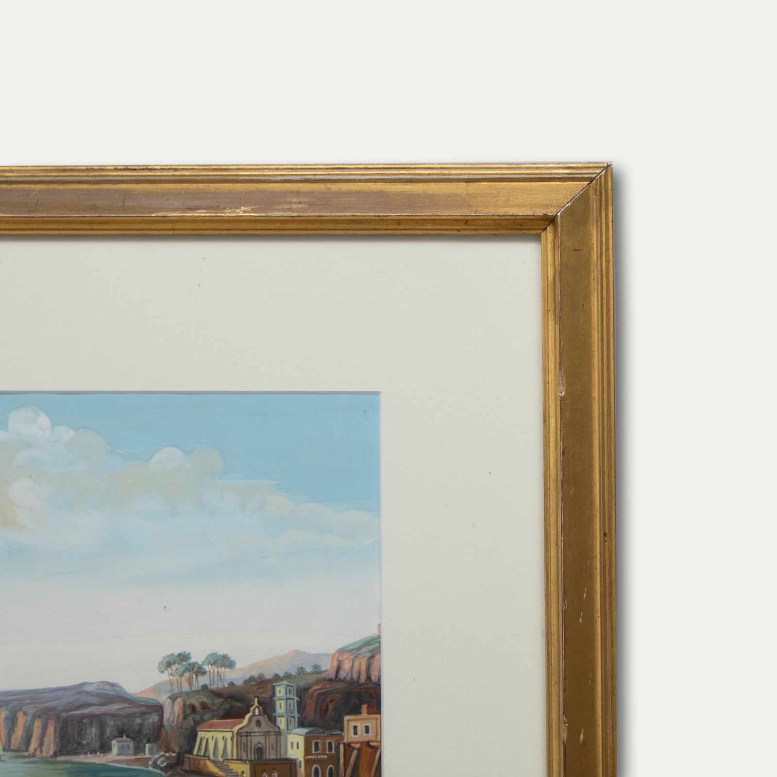 Late 19th Century Gouache Fishermen On A Mediterranean Shore photo 154.0
