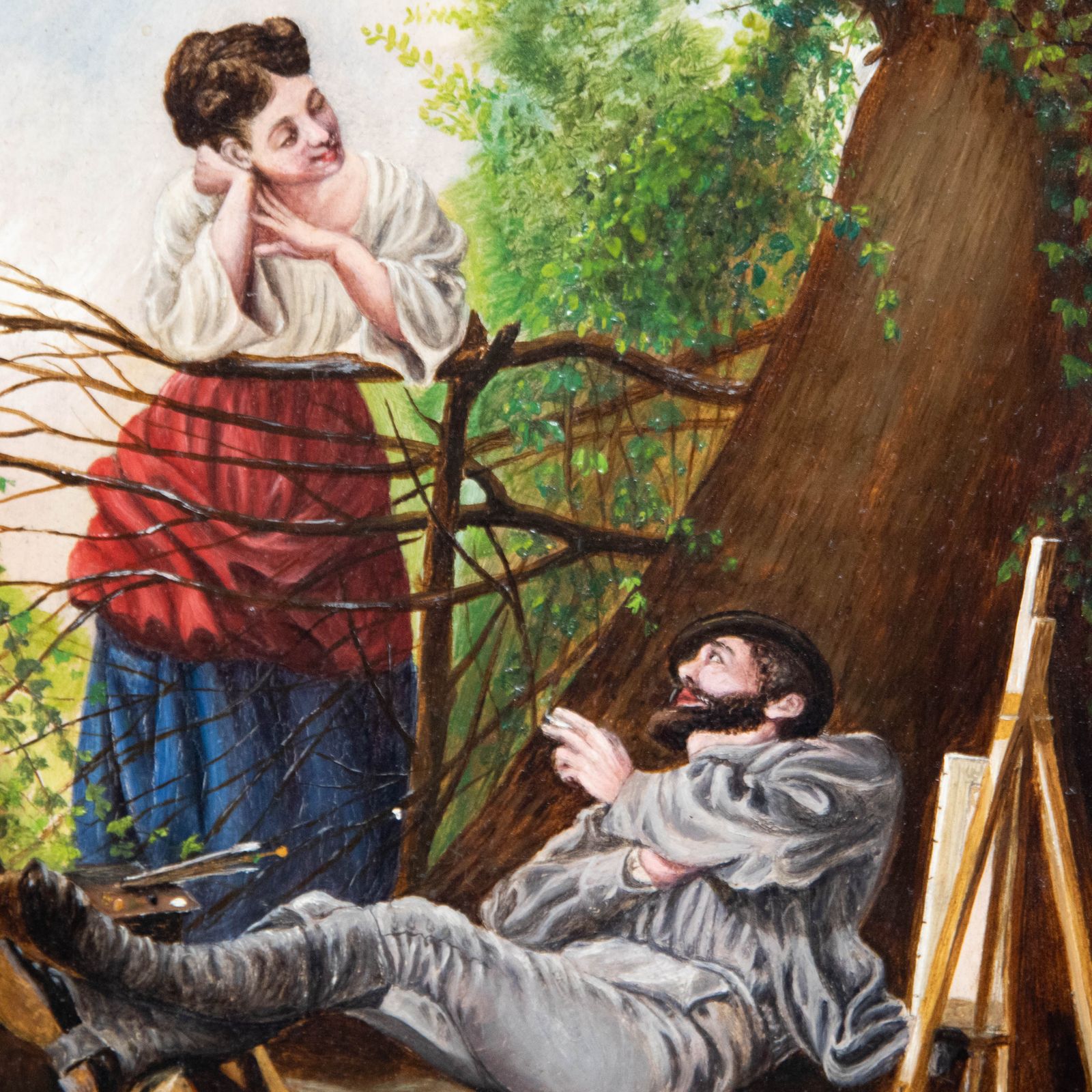 Italian School C.1886 Oil In Love With The Artist photo Art