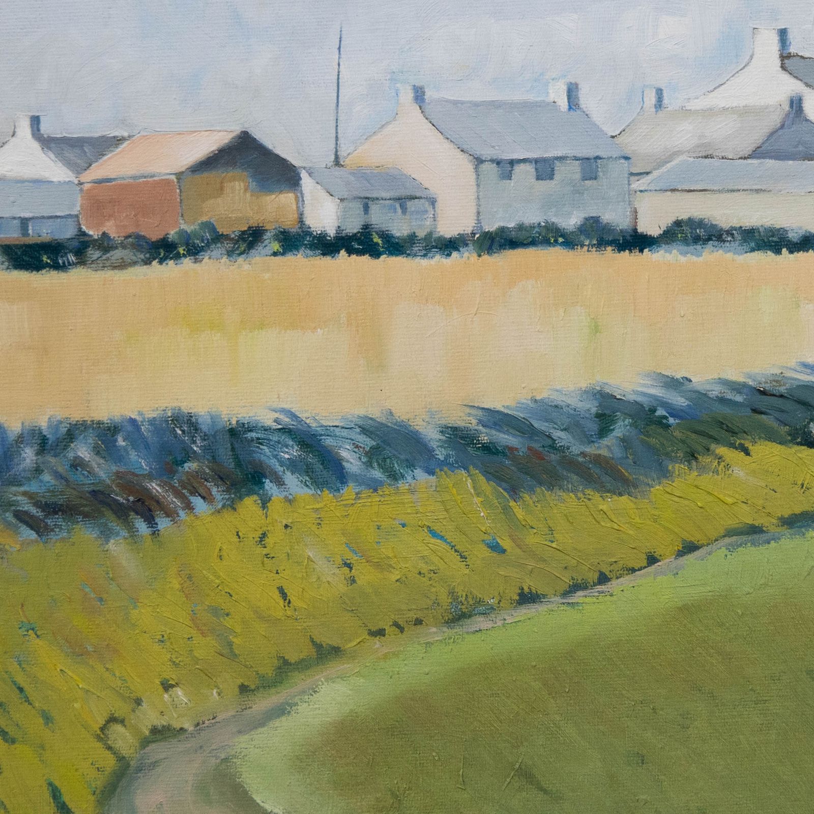 Seiriol Davies Framed Contemporary Oil, Coastal Farm, Pembrokeshire photo Art