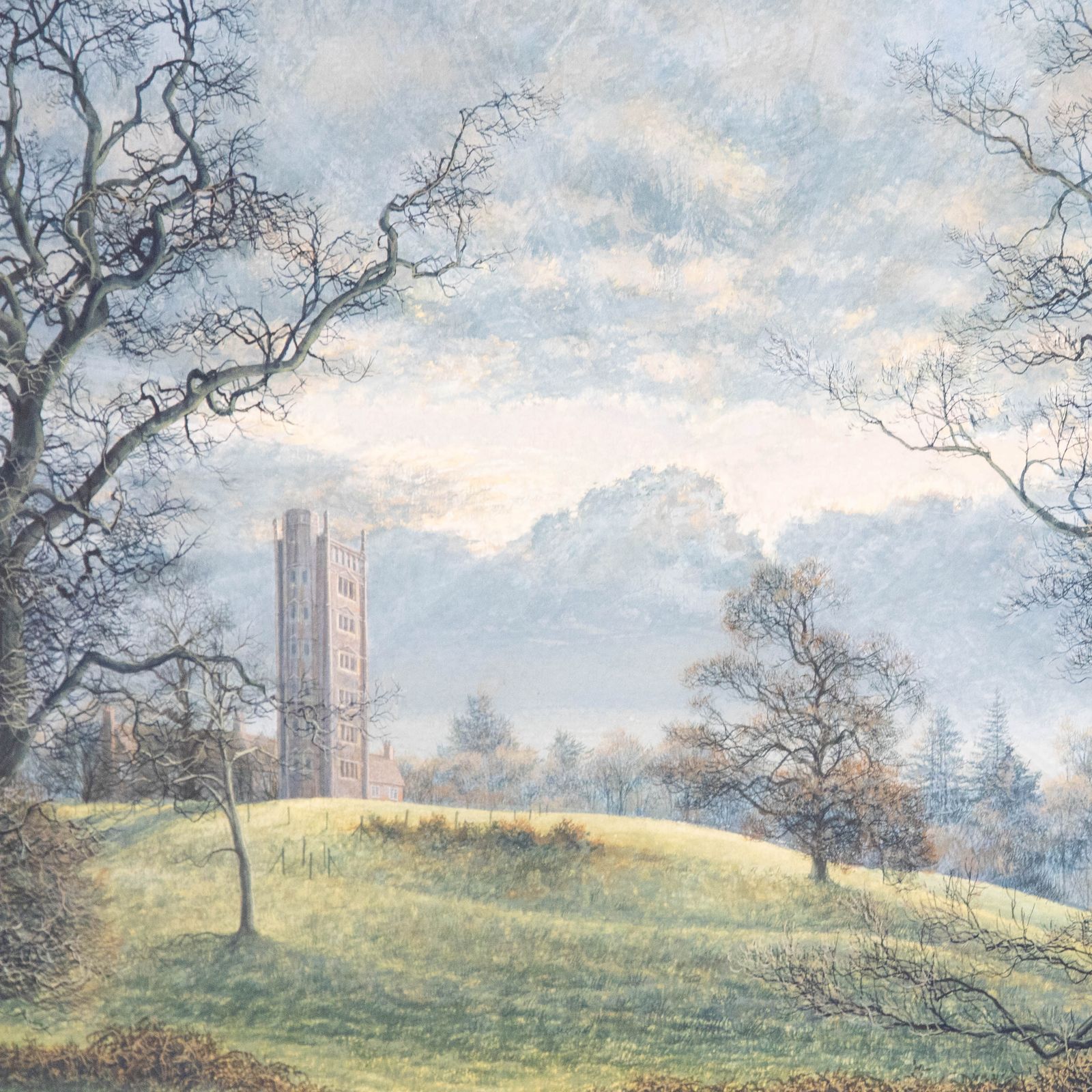 Michael John Pettersson (B.1939) Framed Watercolour, Freston Tower photo Art