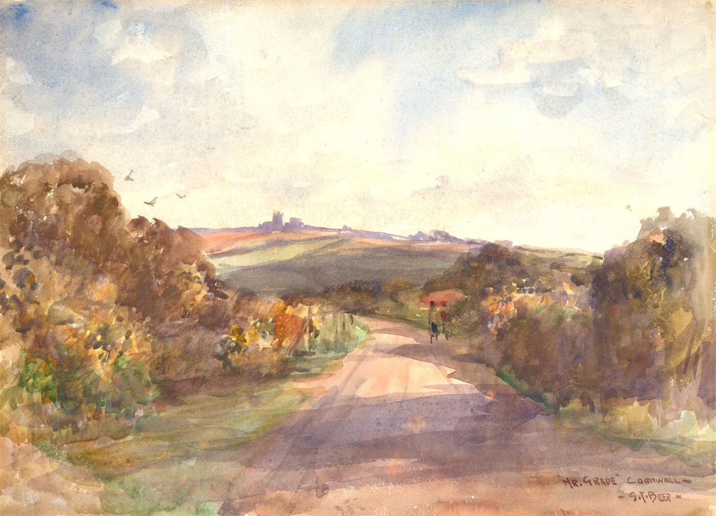 Sidney James Beer (1875 1952)  Watercolour, Near Grade, Cornwall