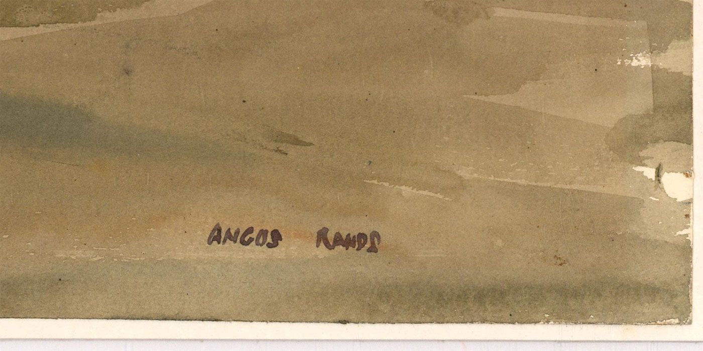 Angus Bernard Rands Ps (1922 1985) 20th Century Watercolour, Grazing Sheep photo for sale