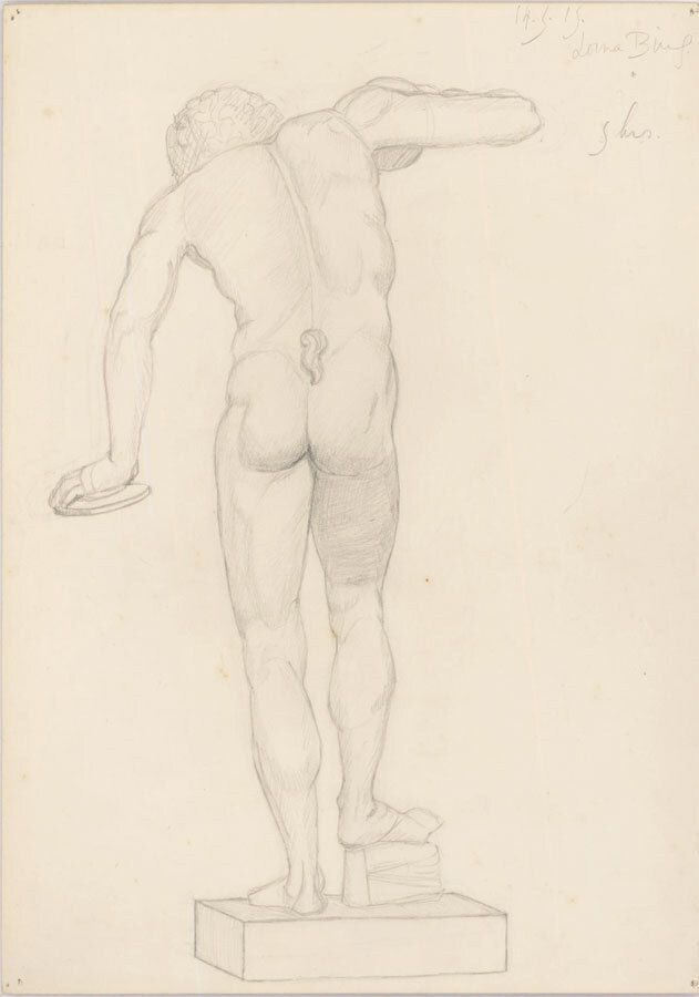 Lorna Bing (1897 1993) 1915 Graphite Drawing, The Dancing Faun photo furniture
