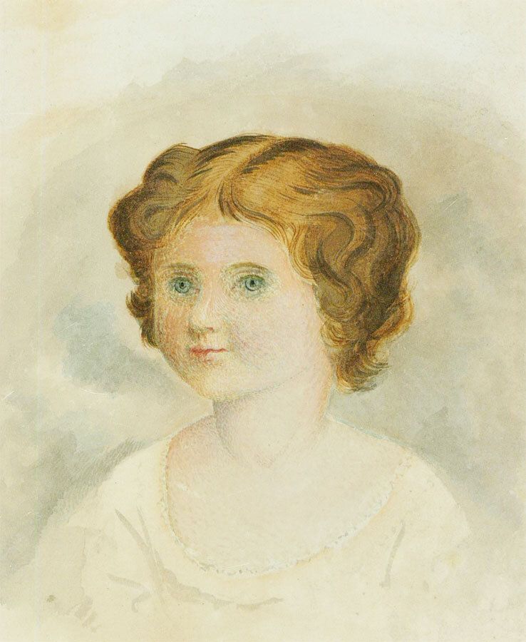 Framed Late 19th Century Watercolour Portrait Of A Girl photo furniture