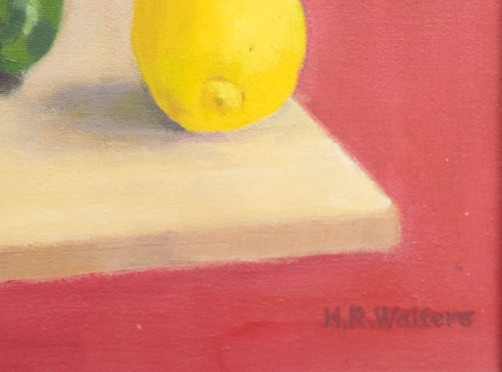 H. R. Walters Framed Mid 20th Century Oil, Lemons & Pears photo vinterior