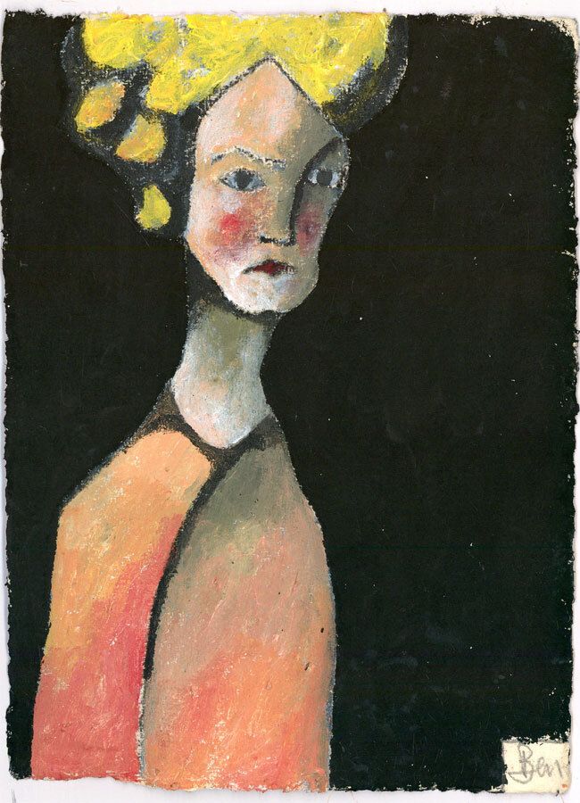 Ben Carrivick Contemporary Oil, Woman With Yellow Hair photo furniture
