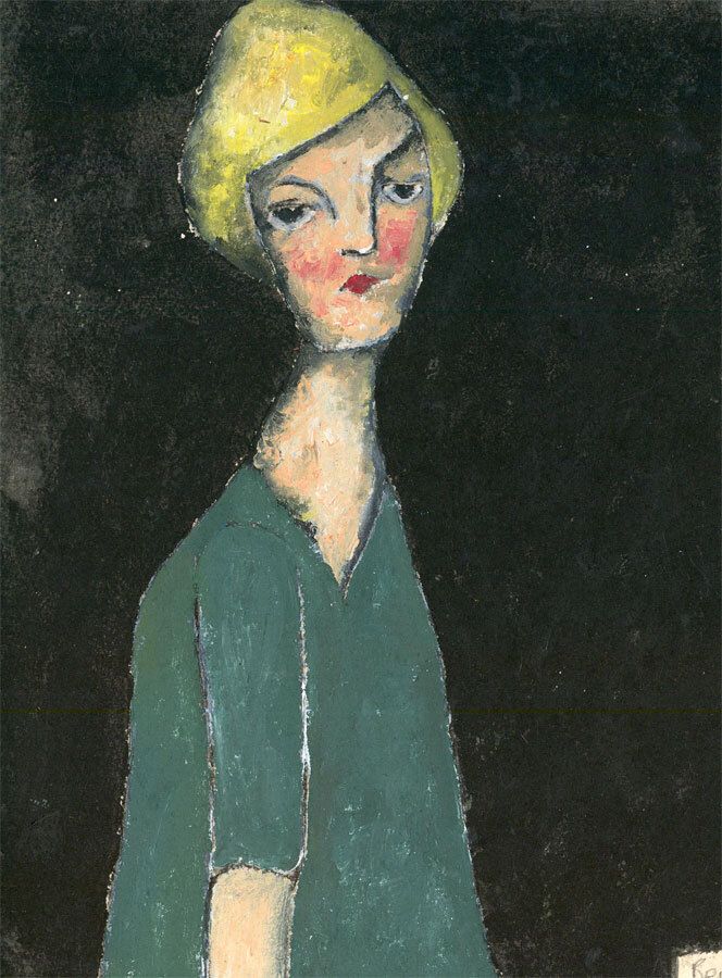 Ben Carrivick Contemporary Oil, Woman In Green