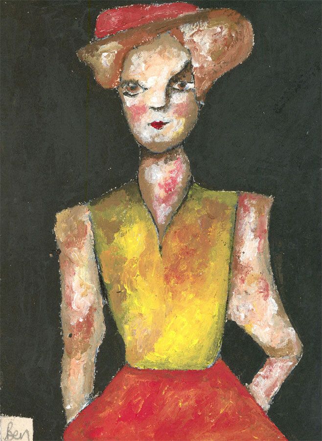 Ben Carrivick Contemporary Oil, Woman In Yellow