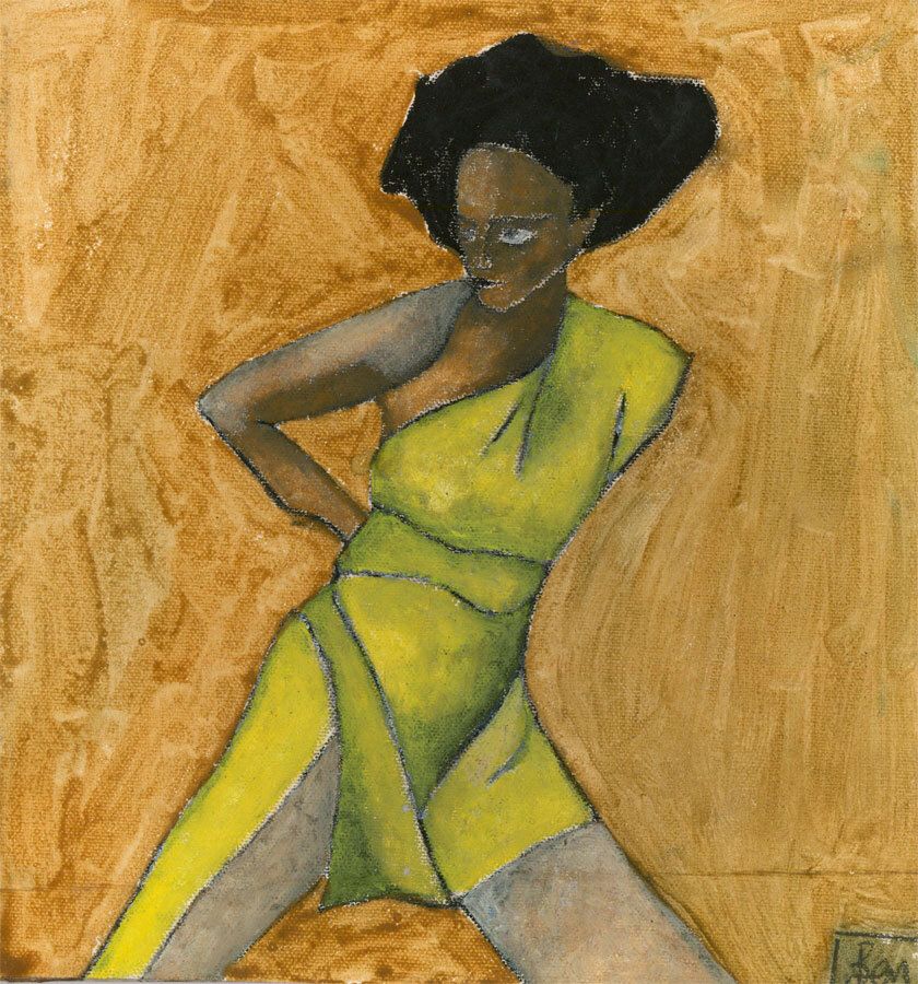Ben Carrivick Contemporary Oil, The Yellow Dress