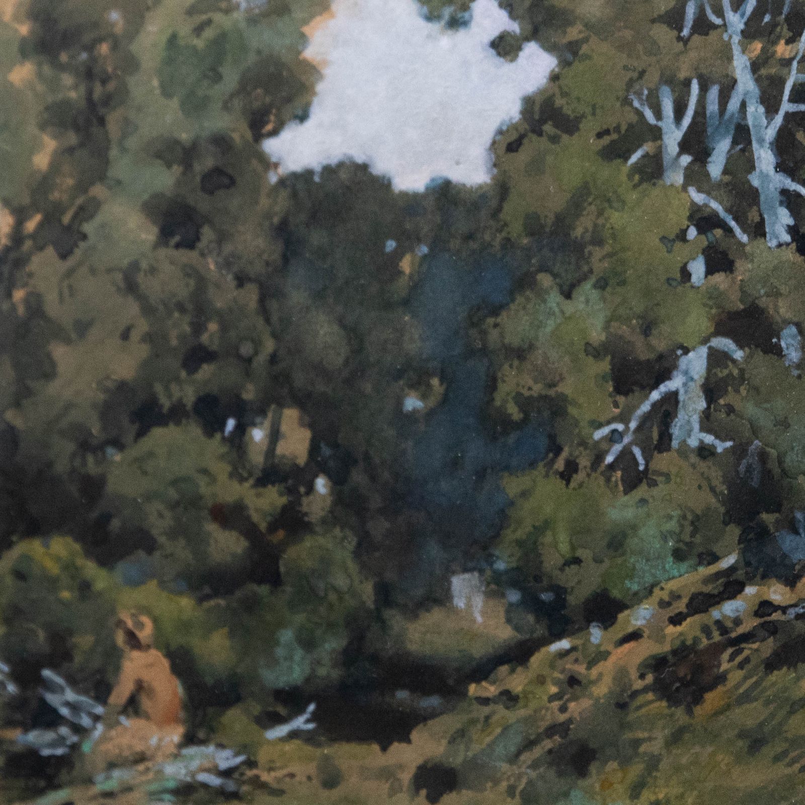 H. Draper  Early 20th Century Watercolour, Collecting Kindling photo Art