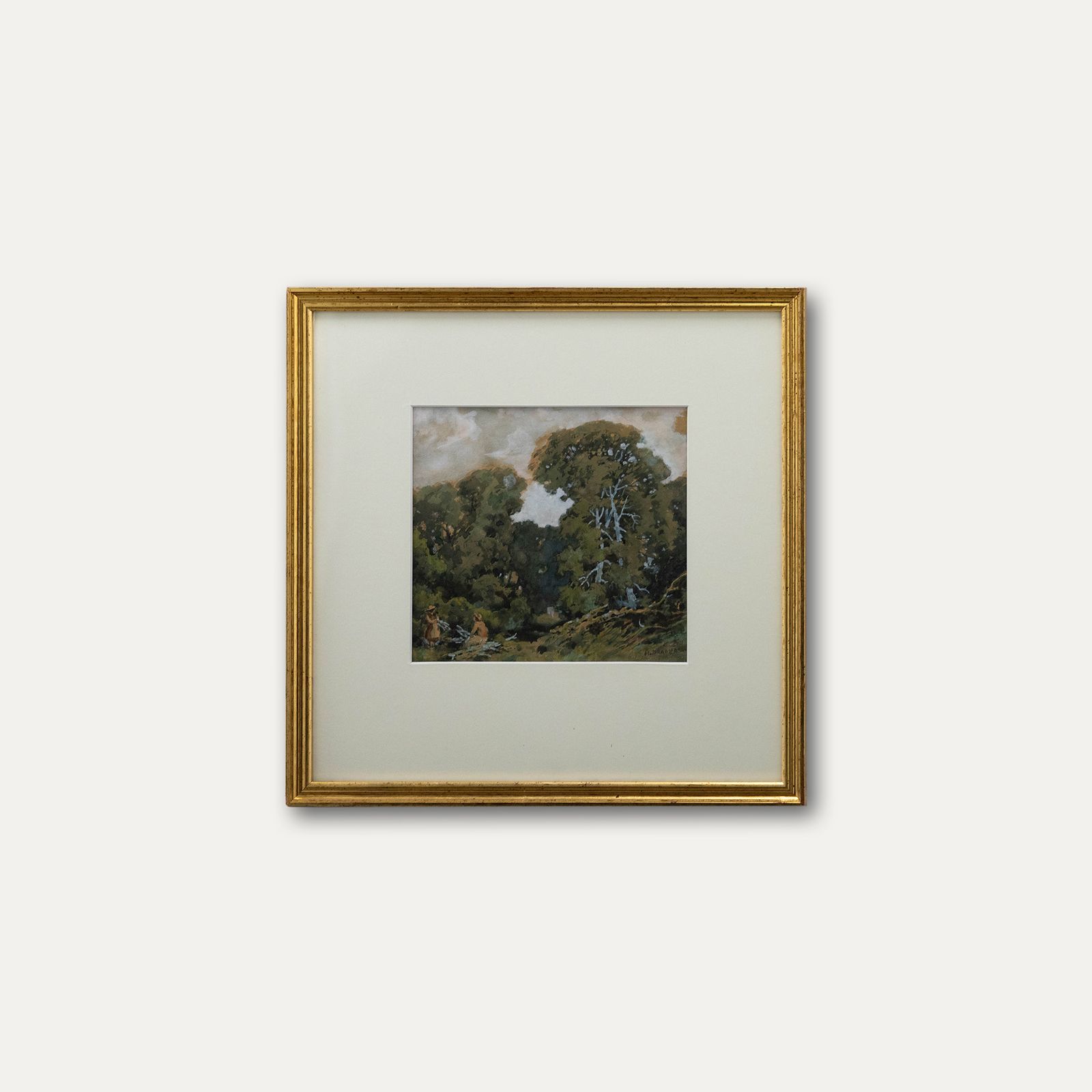 H. Draper  Early 20th Century Watercolour, Collecting Kindling photo buy