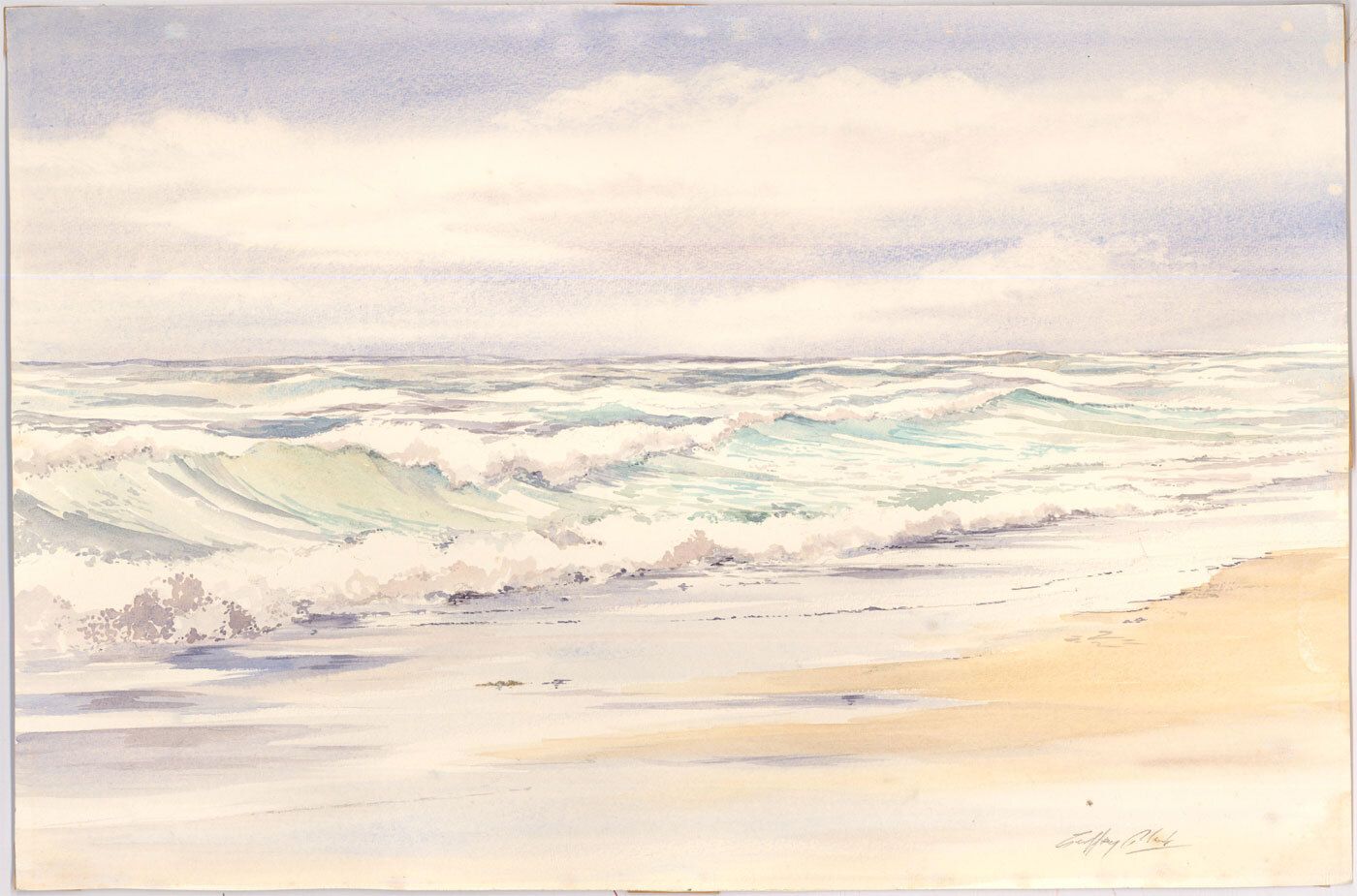 Geoffrey Plant (1939 2000) 20th Century Watercolour, Expansive Waves photo furniture