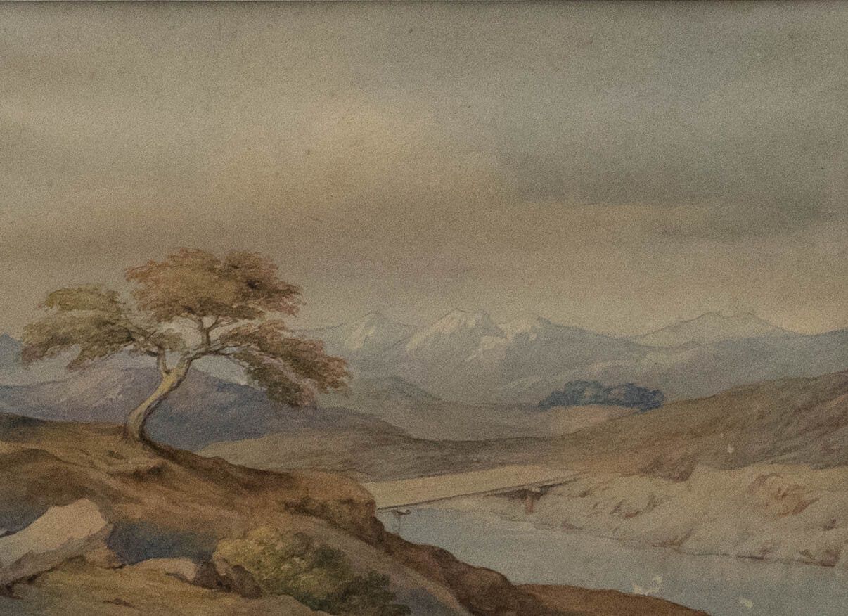 Follower Of Joseph Schranz (1803 C.1866) Watercolour, View Of The Mountain photo furniture