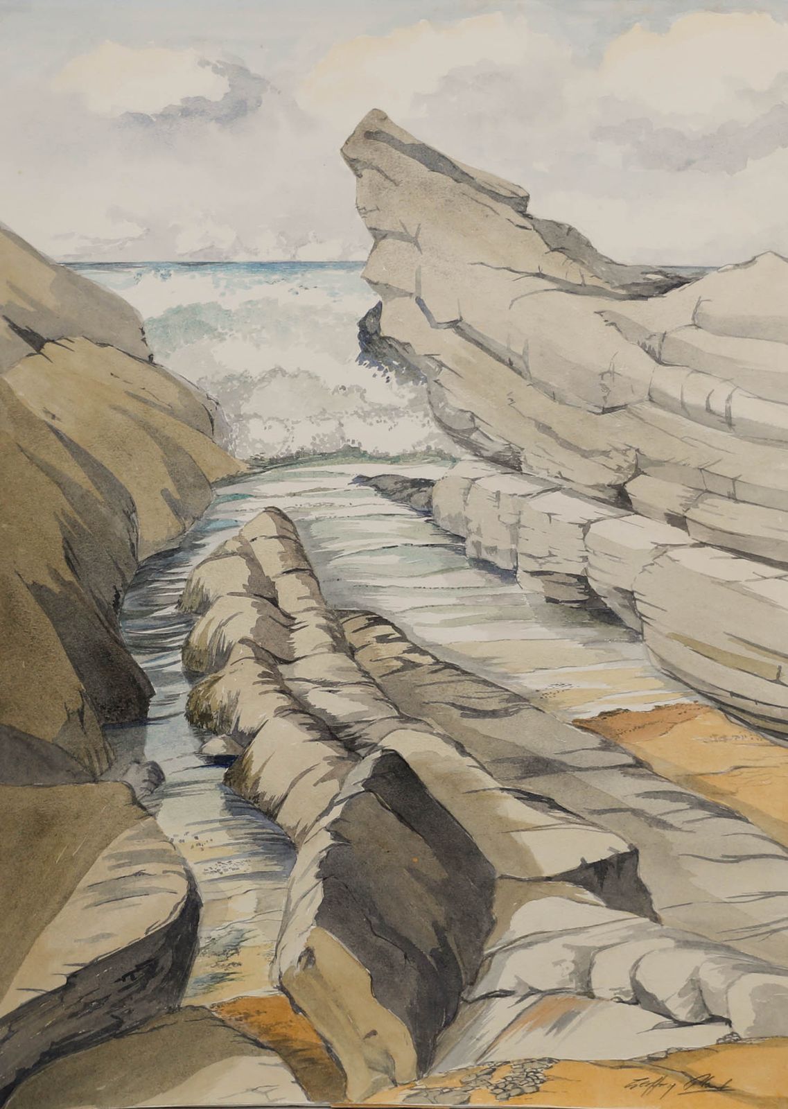 Geoffrey Plant (1939 2000) 20th Century Watercolour, Atlantic Surf