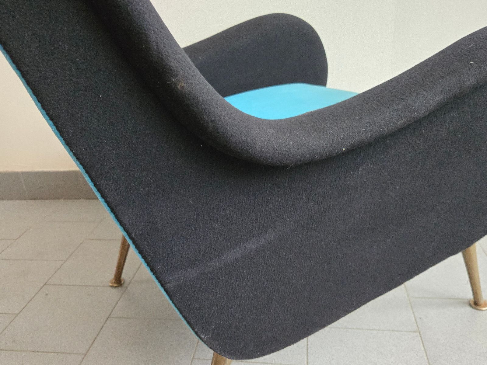 Vintage 1950 Rockabilly Wool Jersey Armchair Dlg Marco Zanuso Arflex 50s photo buy