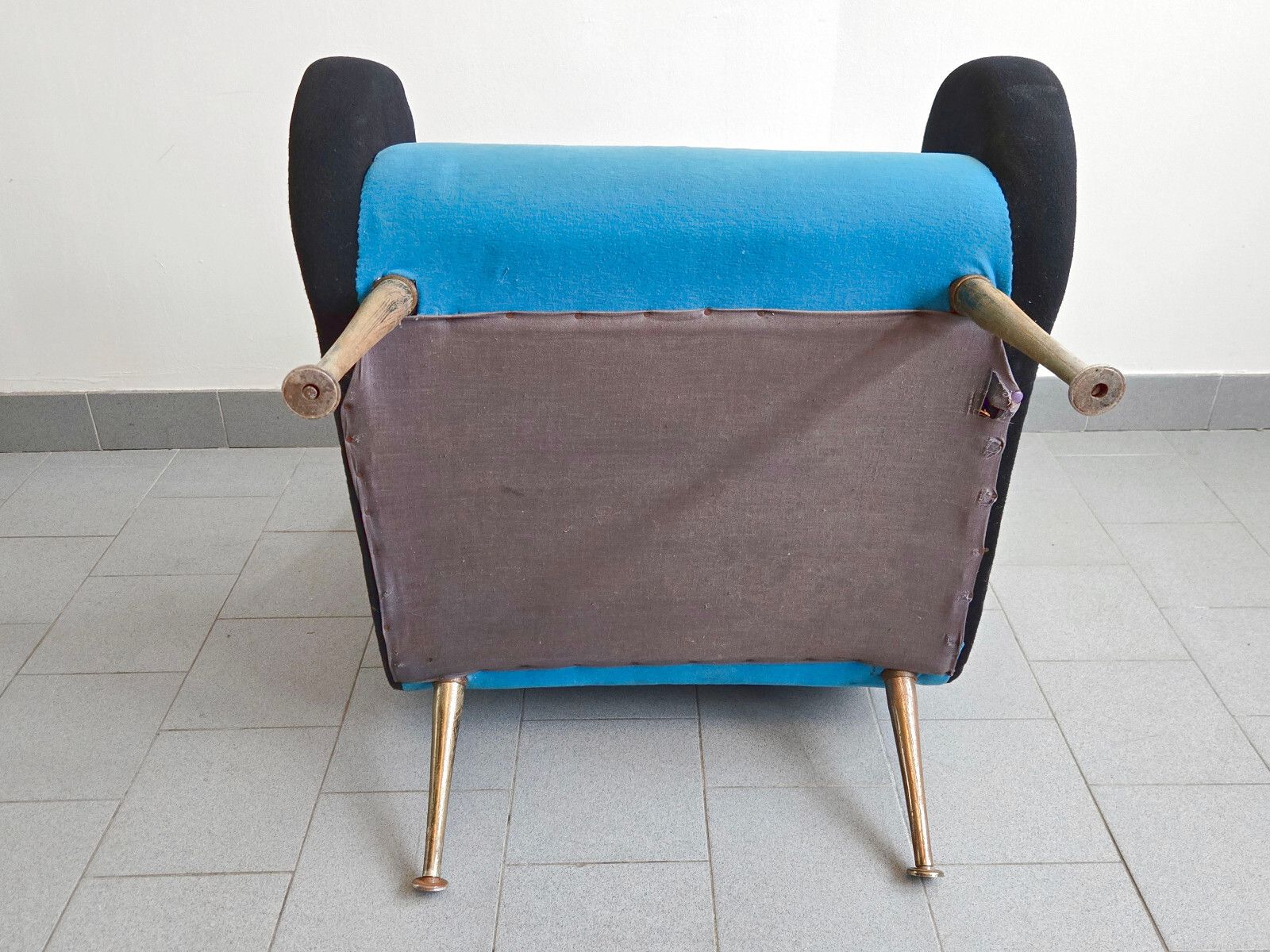 950.0 Vintage 1950 Rockabilly Wool Jersey Armchair Dlg Marco Zanuso Arflex 50s photo