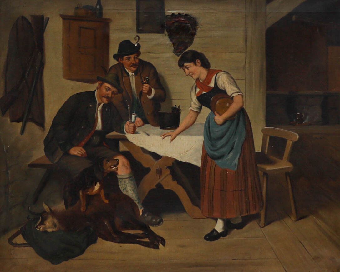 J. Savinci For Restoration  1898 Oil, After The Hunt photo furniture