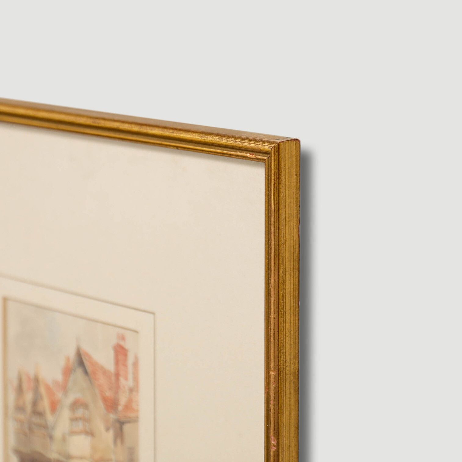 Ernest Parkman (1856 1921) Framed Watercolour, Old Houses Lewins Mead photo 119.0