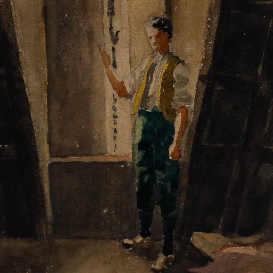 Framed Early 20th Century Watercolour You Can Bear A Little More Light? photo vinterior
