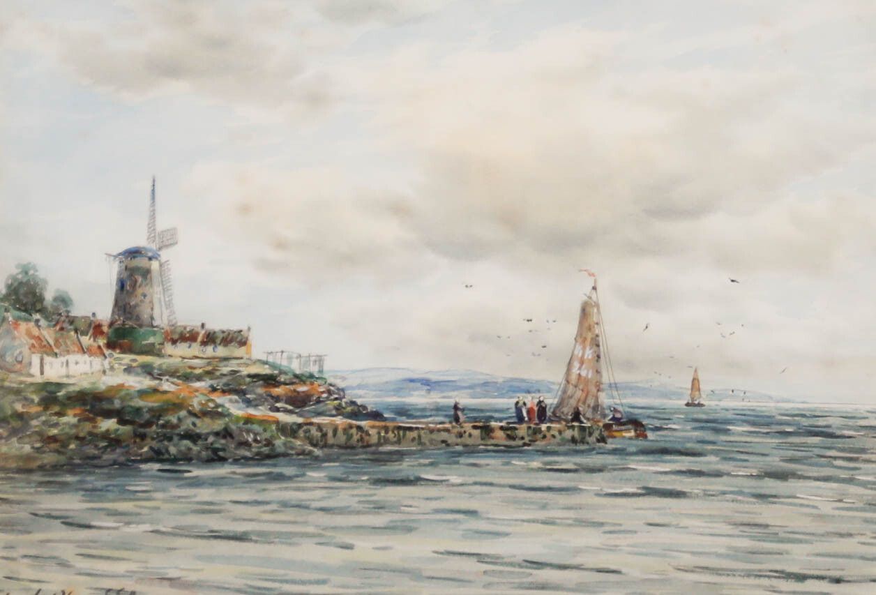 John Hamilton Glass Ssa (Fl.1890 1925) Watercolour, On The Dutch Coast photo furniture