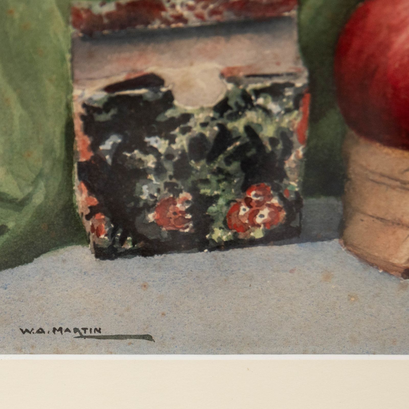 W. A. Martin Framed Mid 20th Century Watercolour, Still Life With Ceramic Jug photo vinterior