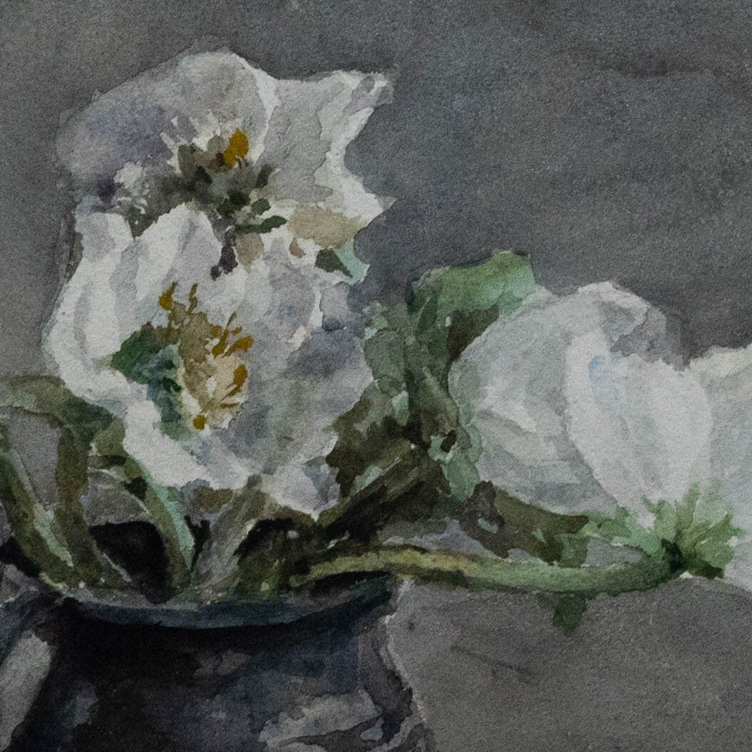 Mid 20th Century Watercolour Dog Roses photo Art