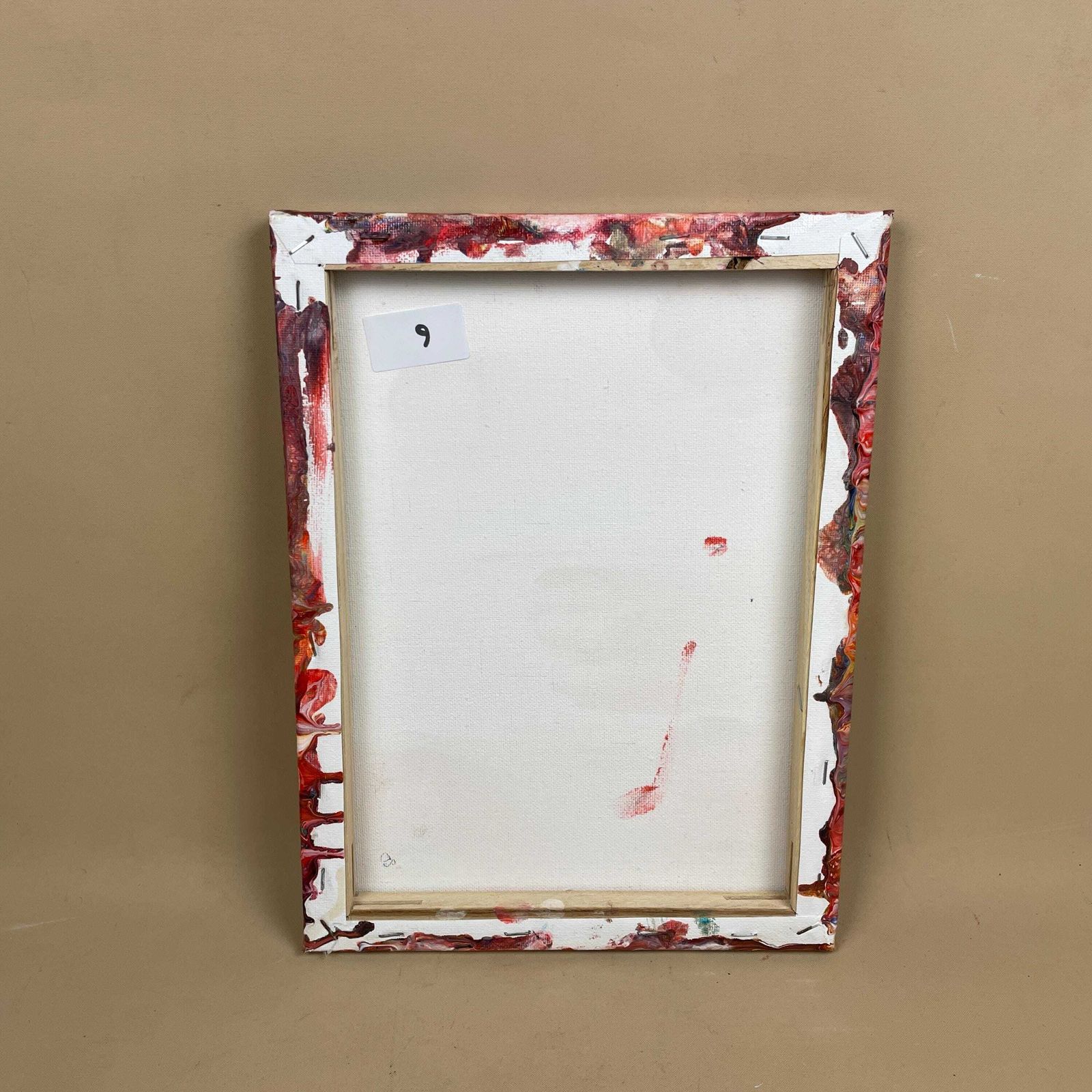 Vintage Marbled Painting Picture Original Artwork On Canvas Marble Pattern Wood Frame Painted Art Rectangle 31x22.7cm Wall Hanging Marbling photo vintage