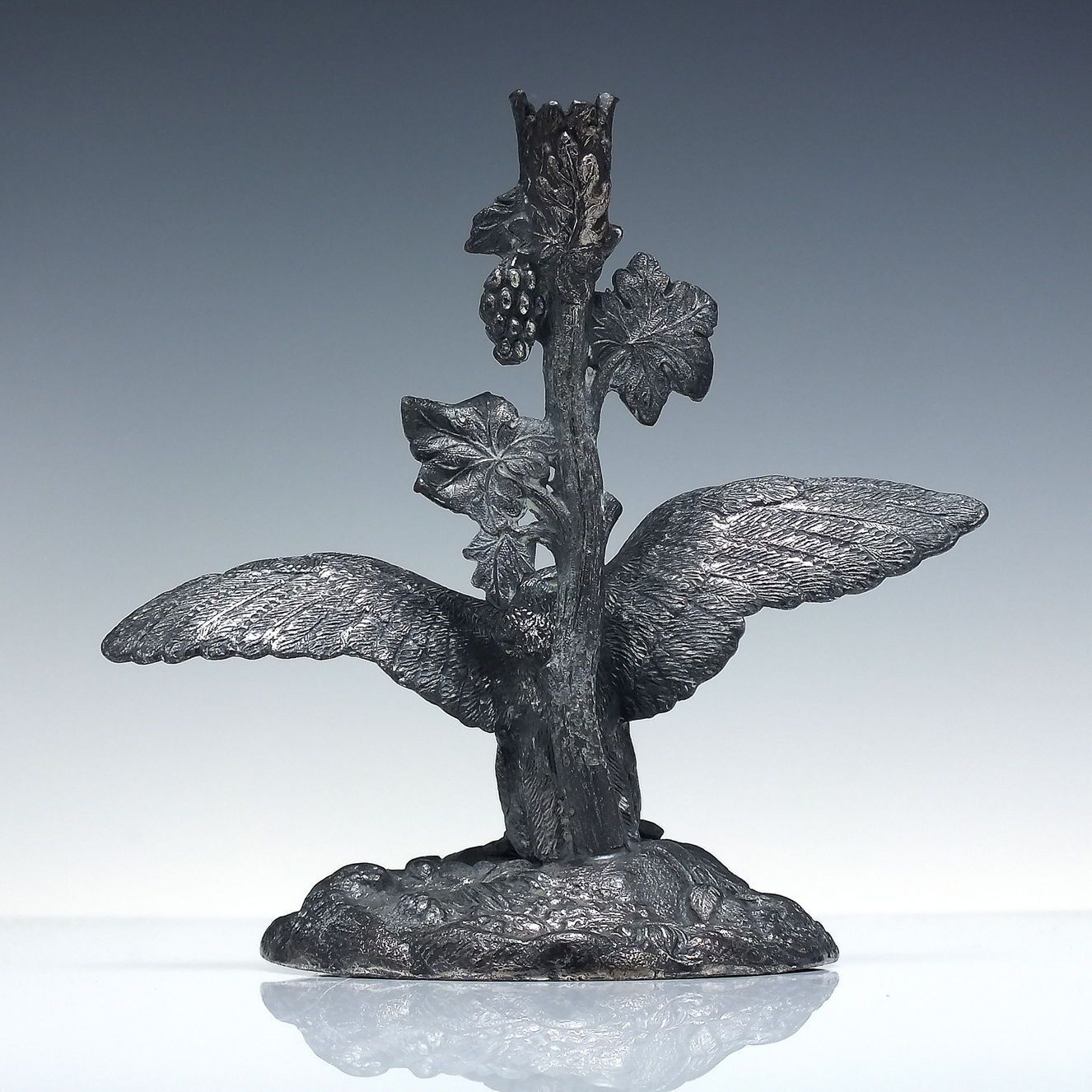 Art Nouveau Glass Epergne In Eagle Pewter Stand C1890 photo furniture