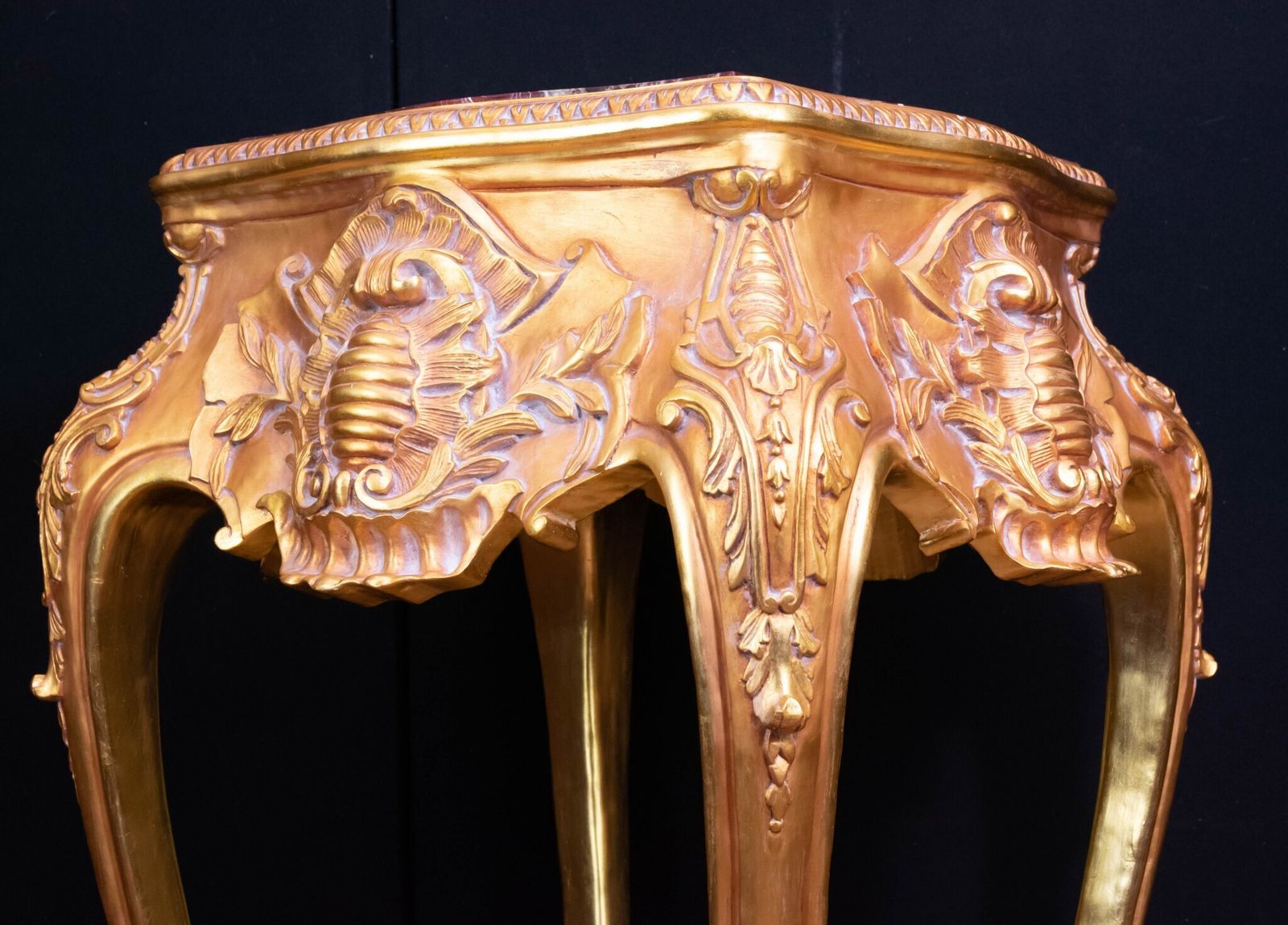 Pair Italian Rococo Tables   Gilt Pedestal Stand photo vintage