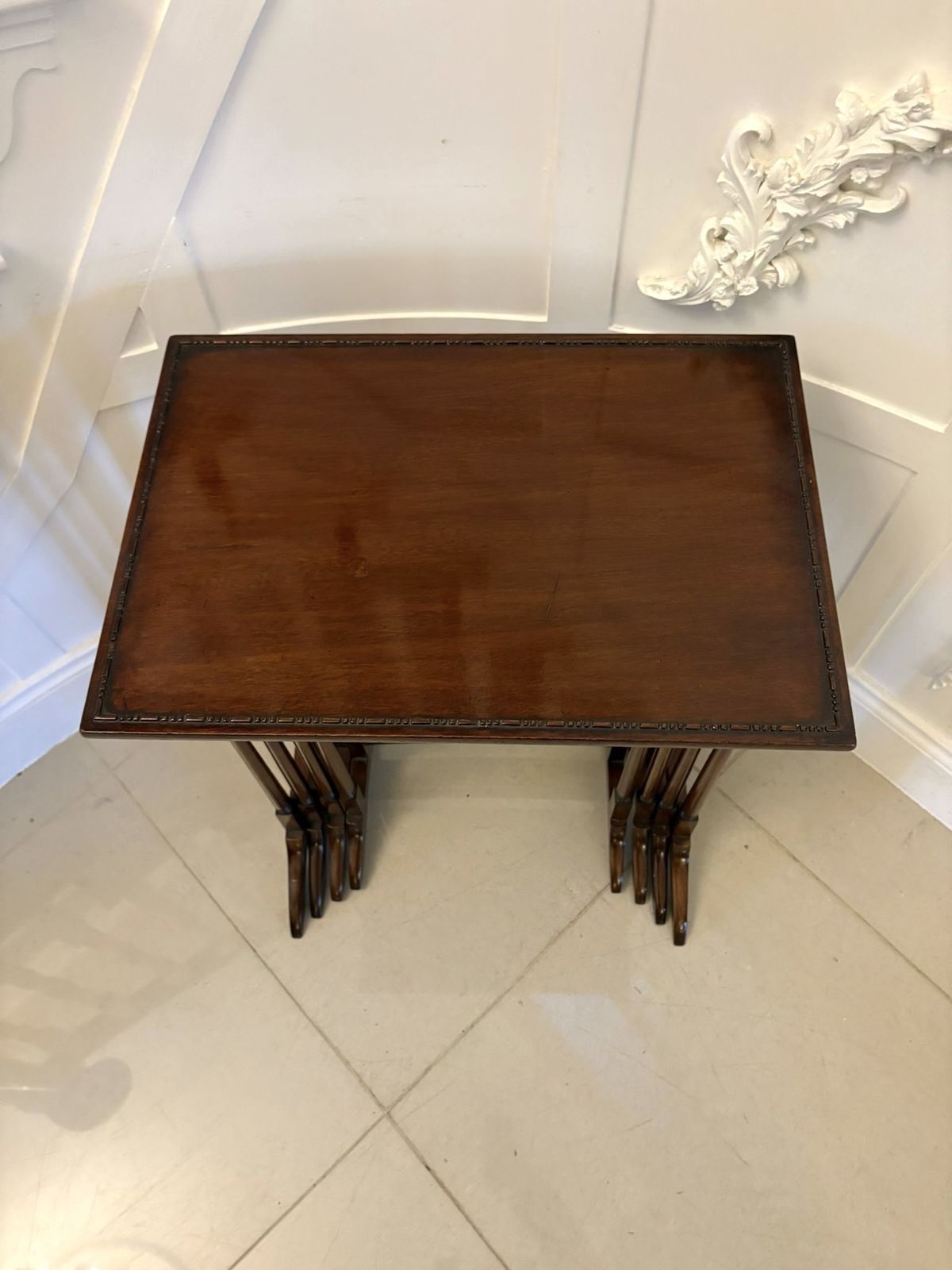 Antique Early 20th Century Quality Mahogany Nest Of Four Tables photo Furniture