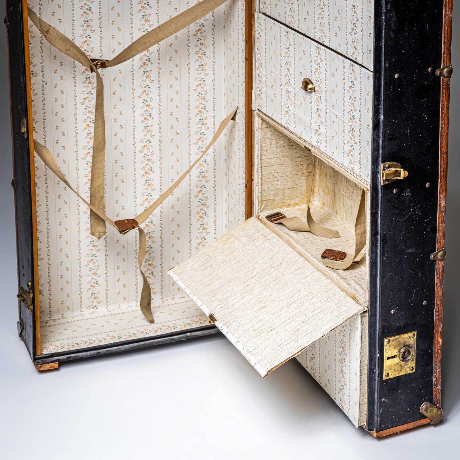 Leather Wardrobe Trunk, Probably Germany, Early 20th Century photo vintage