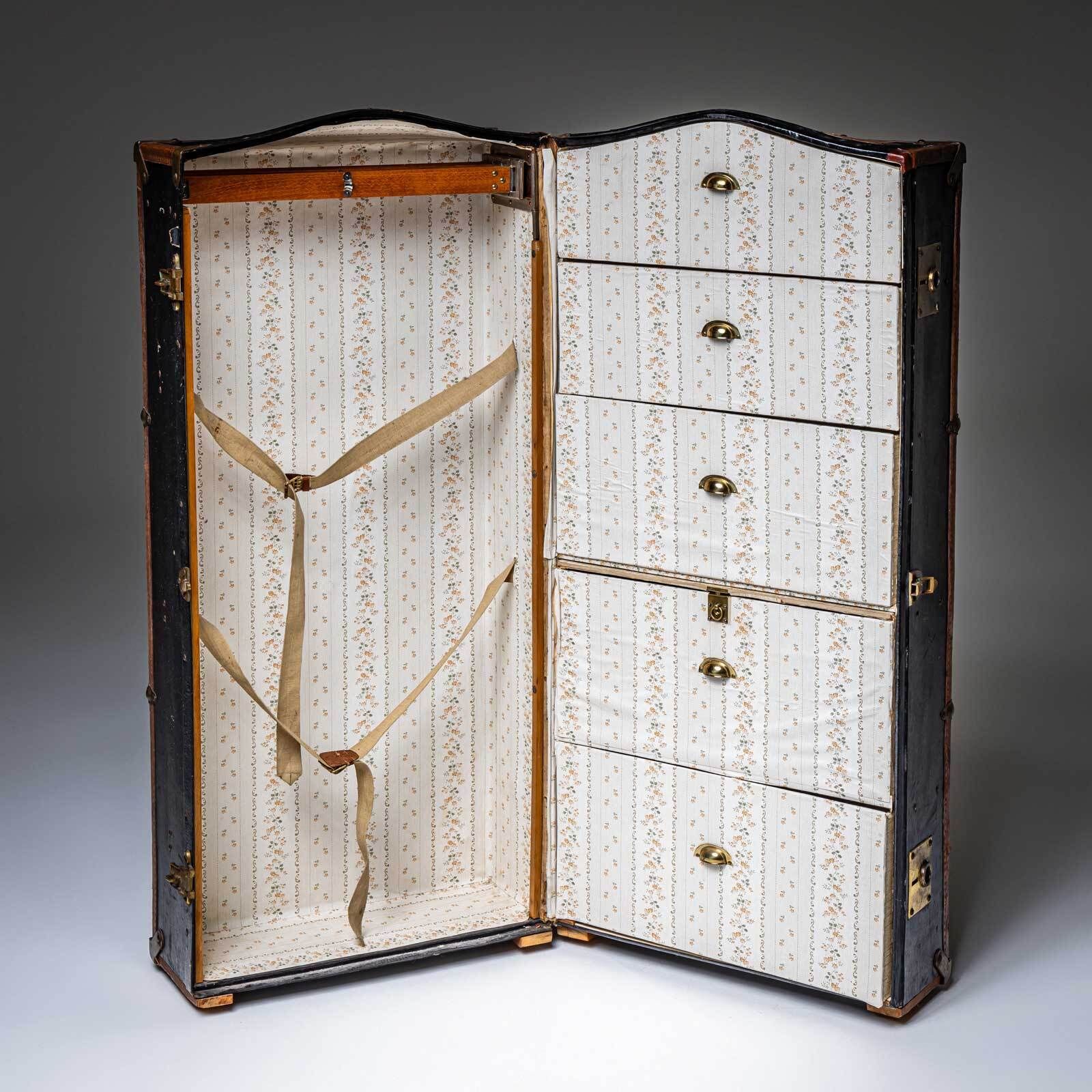 Furniture Leather Wardrobe Trunk, Probably Germany, Early 20th Century photo