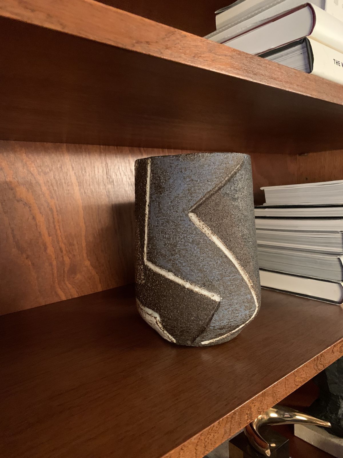 Zaalberg Holland, Glazed Stoneware Vase, 1950s photo vintage