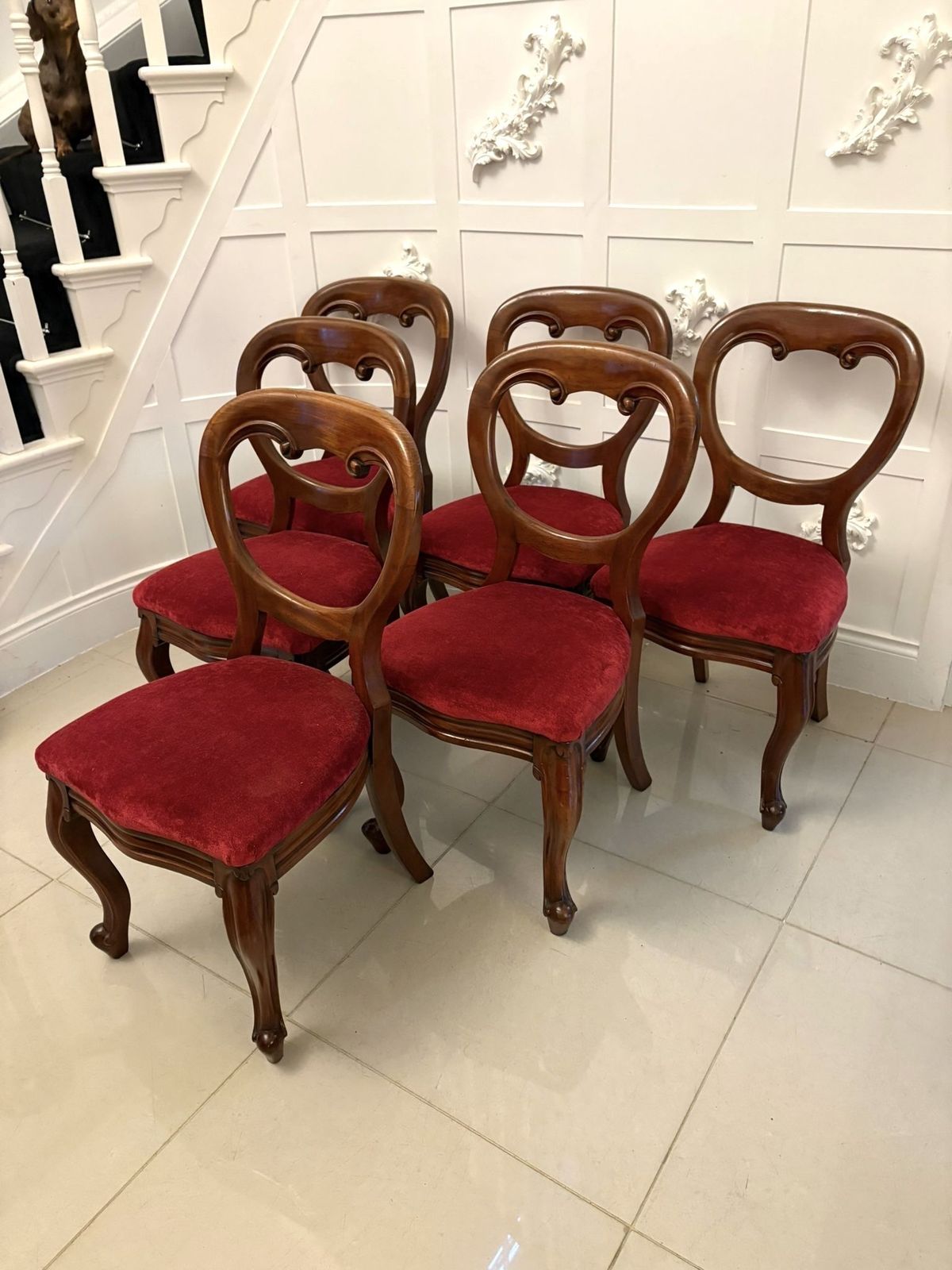 Furniture Superb Quality Set Of Six Antique 19th Century Mahogany Dining Chairs photo
