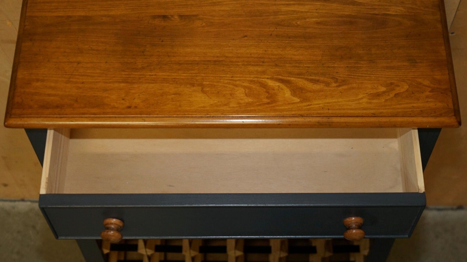 photo furniture Lovely Reclaimed & Painted 36 Bottle Wine Champagne Rack Sideboard With Drawer