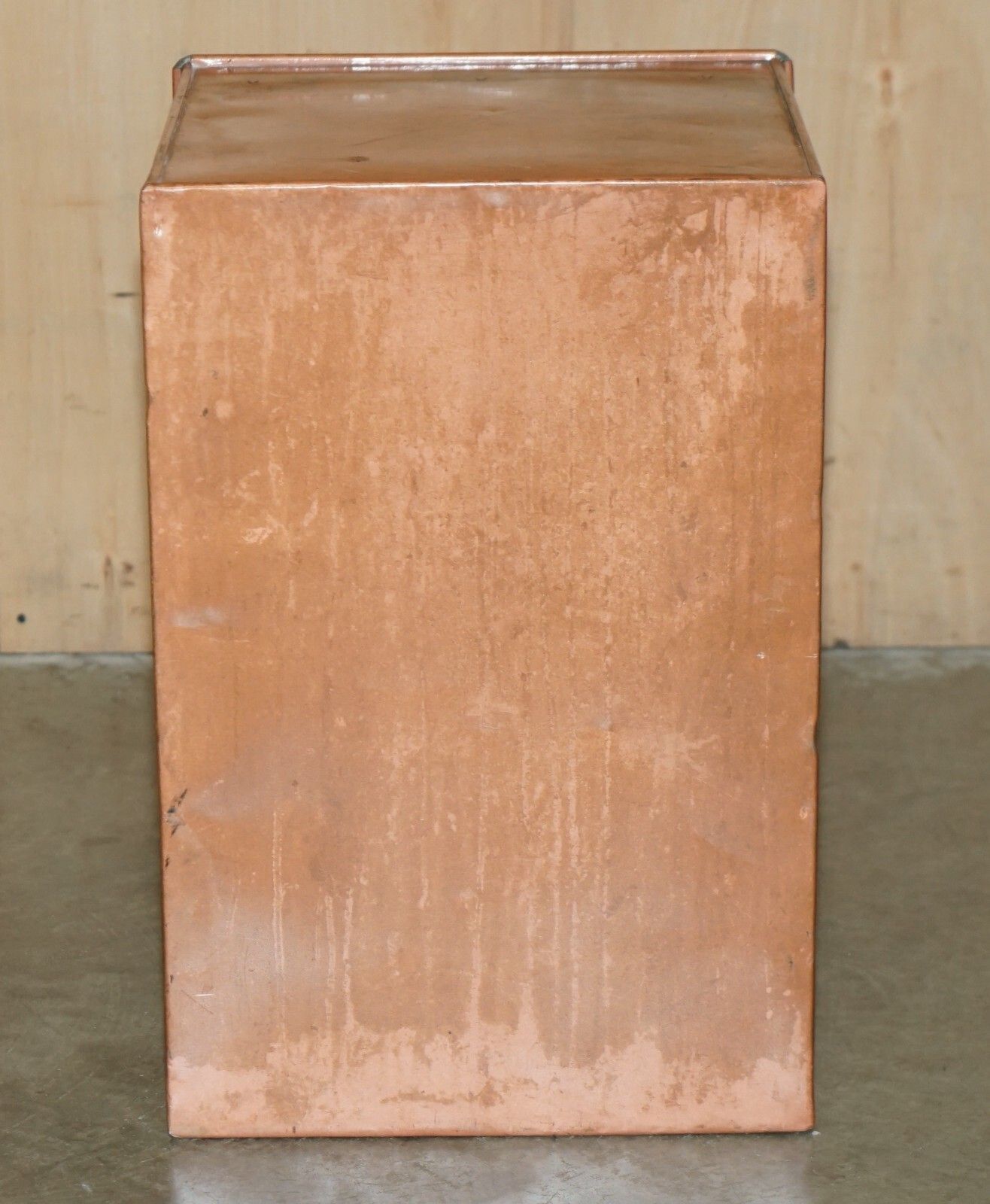 995.0 Antique Copper Fridge Ideal Cool Bedside Or Side End Lamp Wine Table Must See!!! photo