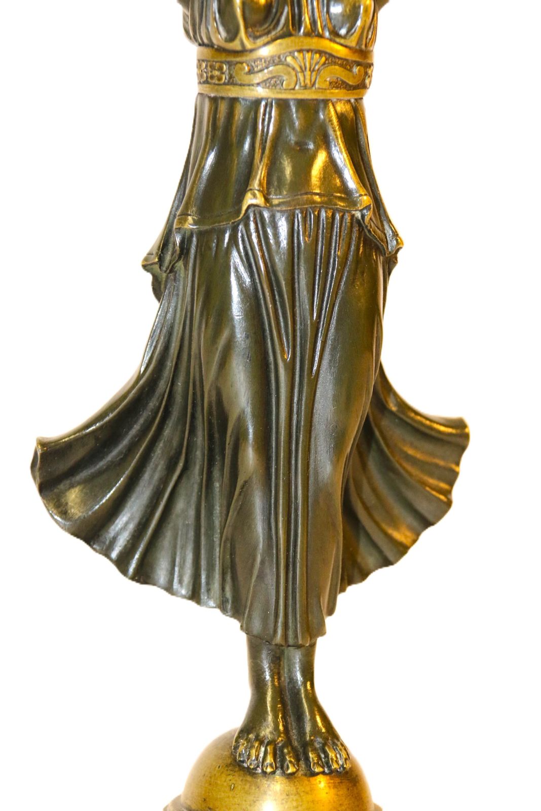 A 200 Years Old French Bronze Empire Period Adjustable Pedestal Mirror, Circa 1820 photo for sale