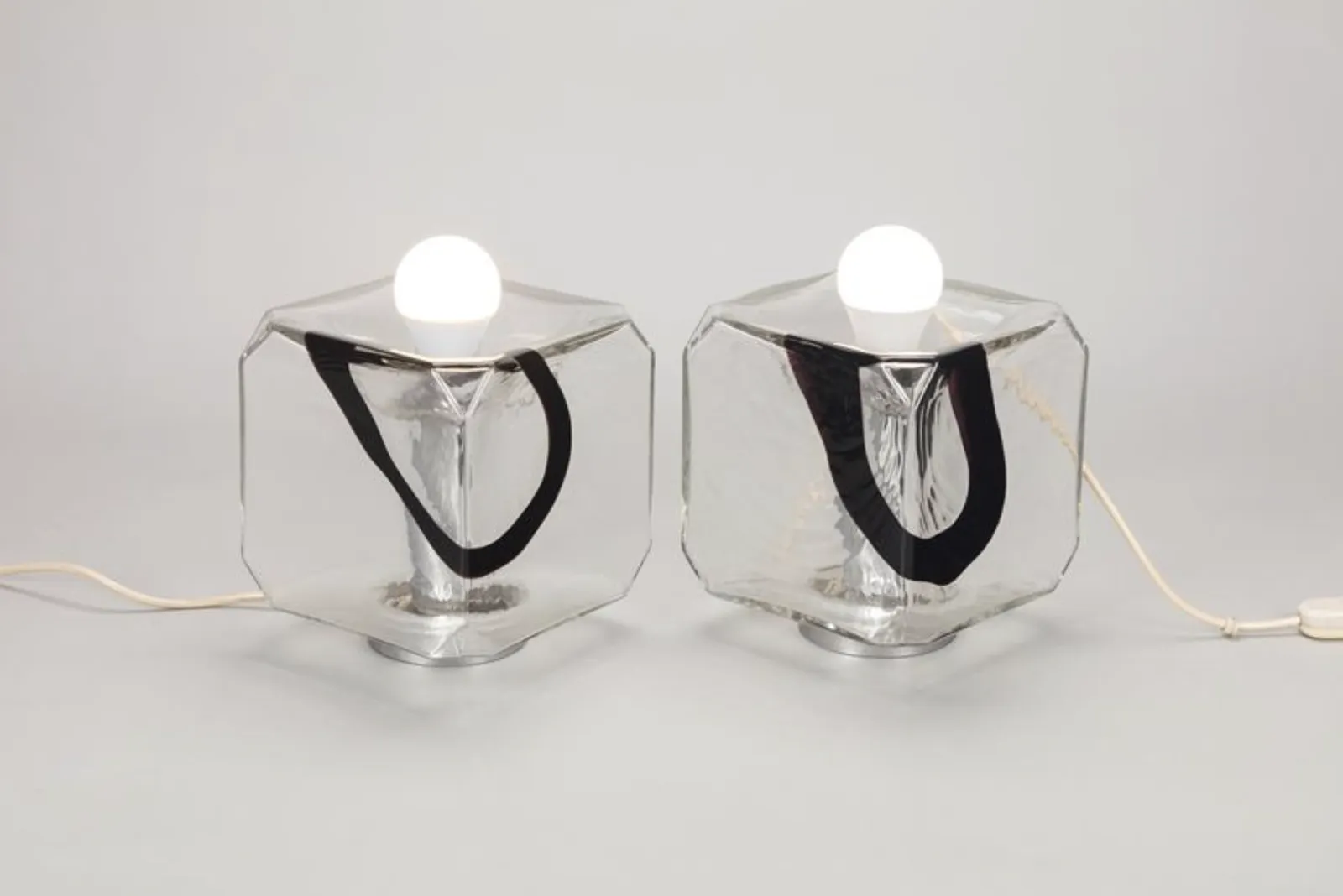 photo vintage Fratelli Toso, Pair Of Murano Blown Glass Lamps, F.Lli Toso, Murano Italy 1970s