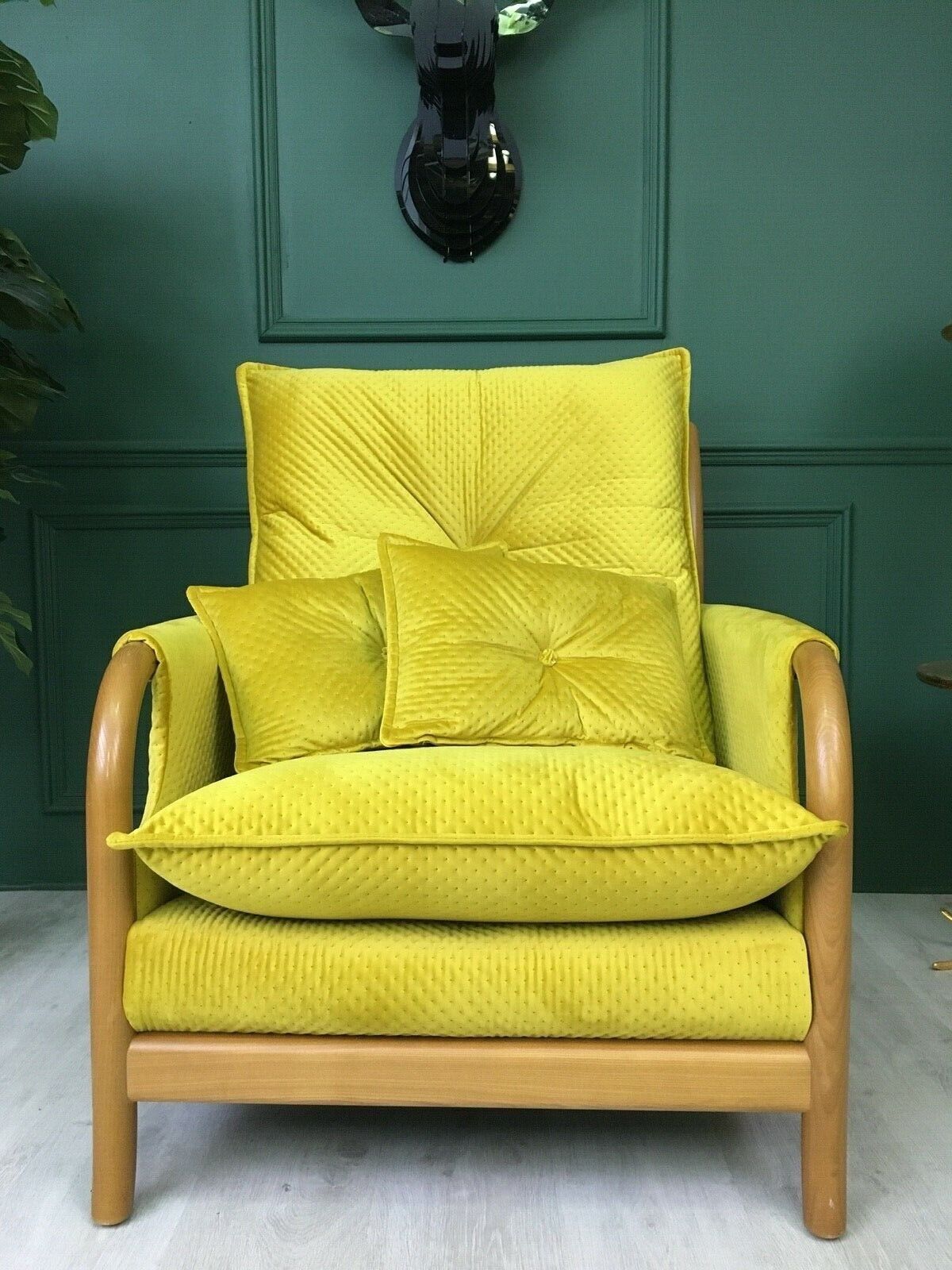 Yellow Vintage Cintique Armchair photo vintage