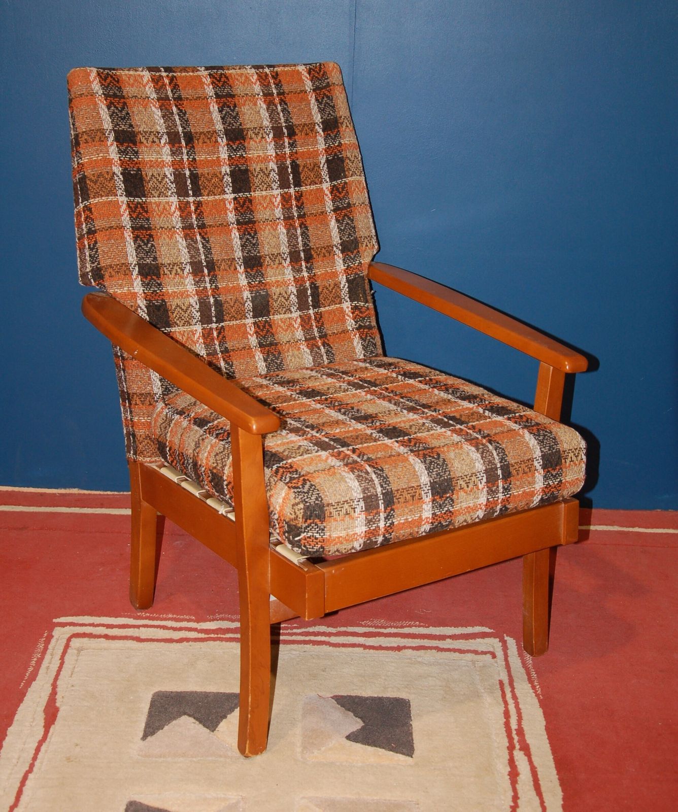 A Vintage Mid Century Scandinavian Style Chair With Arms photo furniture