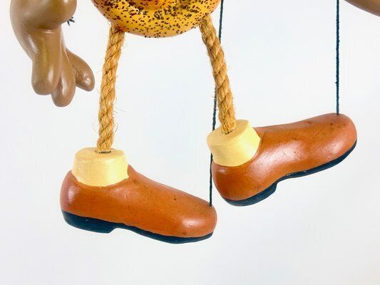 Vintage Handcrafted German Challah Bread Marionette Puppet, 1970s photo 408.0