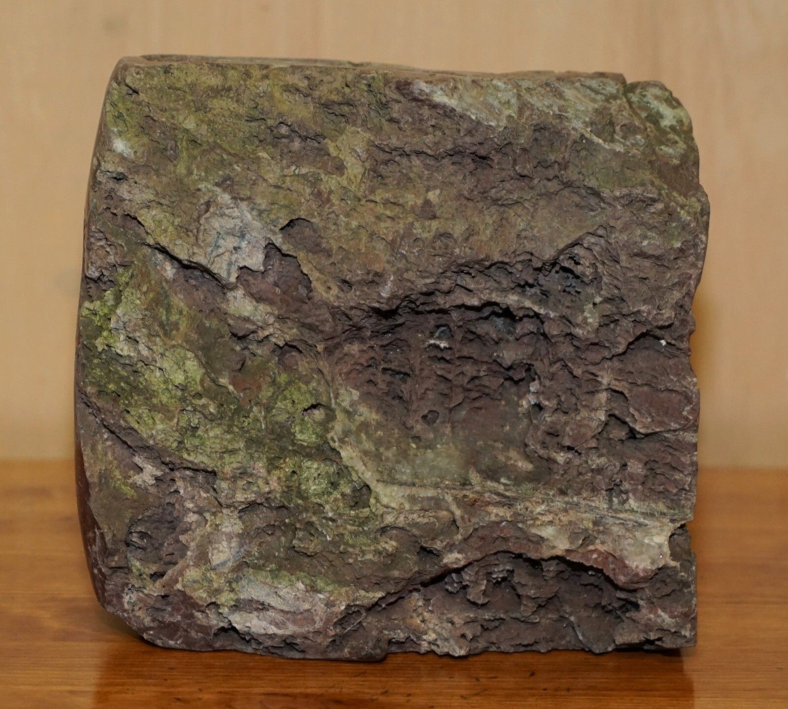 Art Oranely Sulpted Antique Library Book Carved From Rock Of A Very Rustic Part Set photo