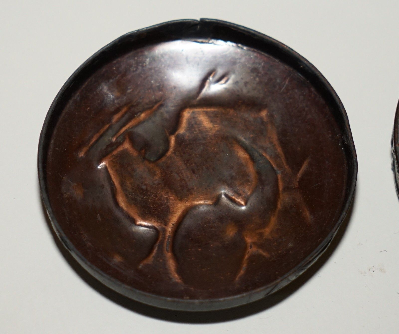 Small Antique Oriental Copper & Bronze Repousse Jewellery Box Depicting Chickens photo buy