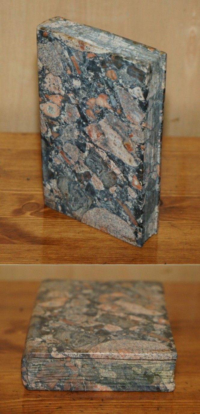 Sulpted Marble Antique Library Book Carved From Rock Part Of A Large Suite
