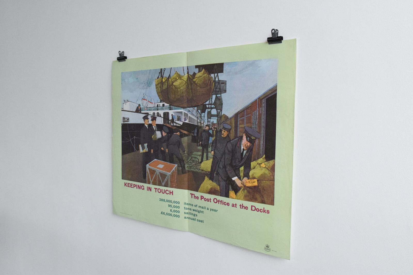 1960s Gpo Post Office Poster "Keeping In Touch, The Post Office At The Docks" photo Art