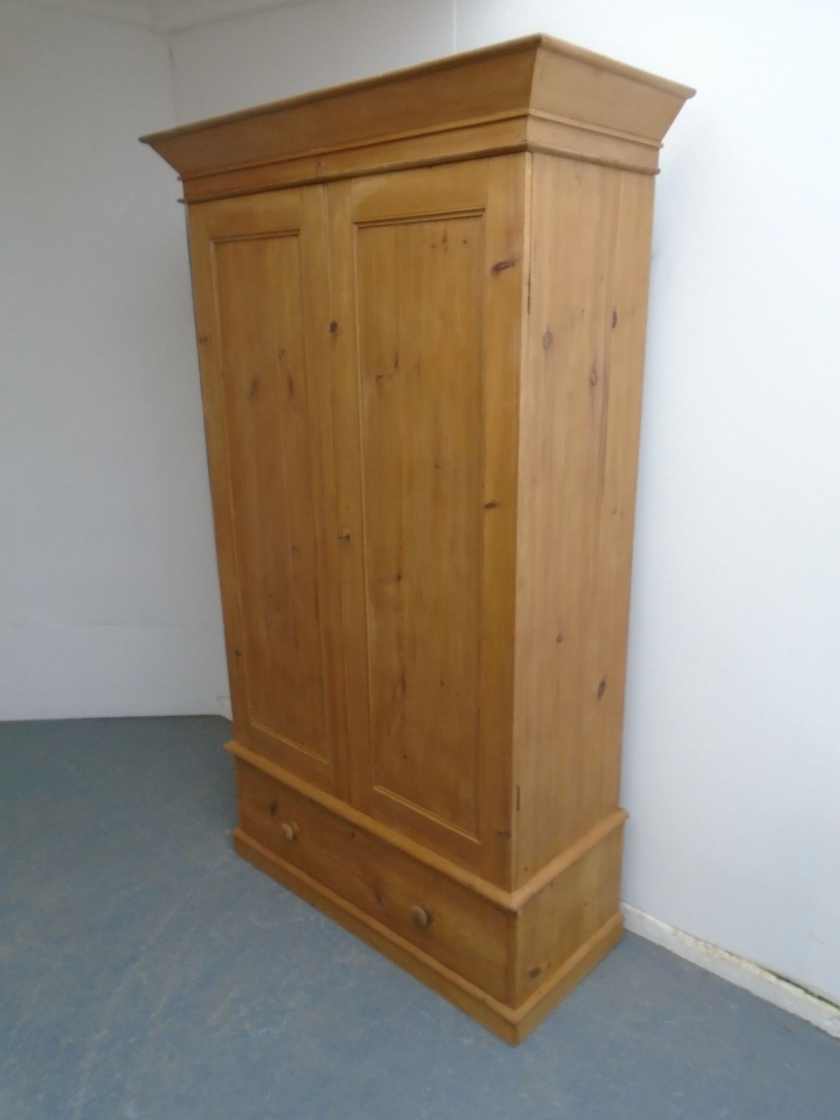 A Waxed Victorian Pine 1 Drawer 3 Piece Wardrobe