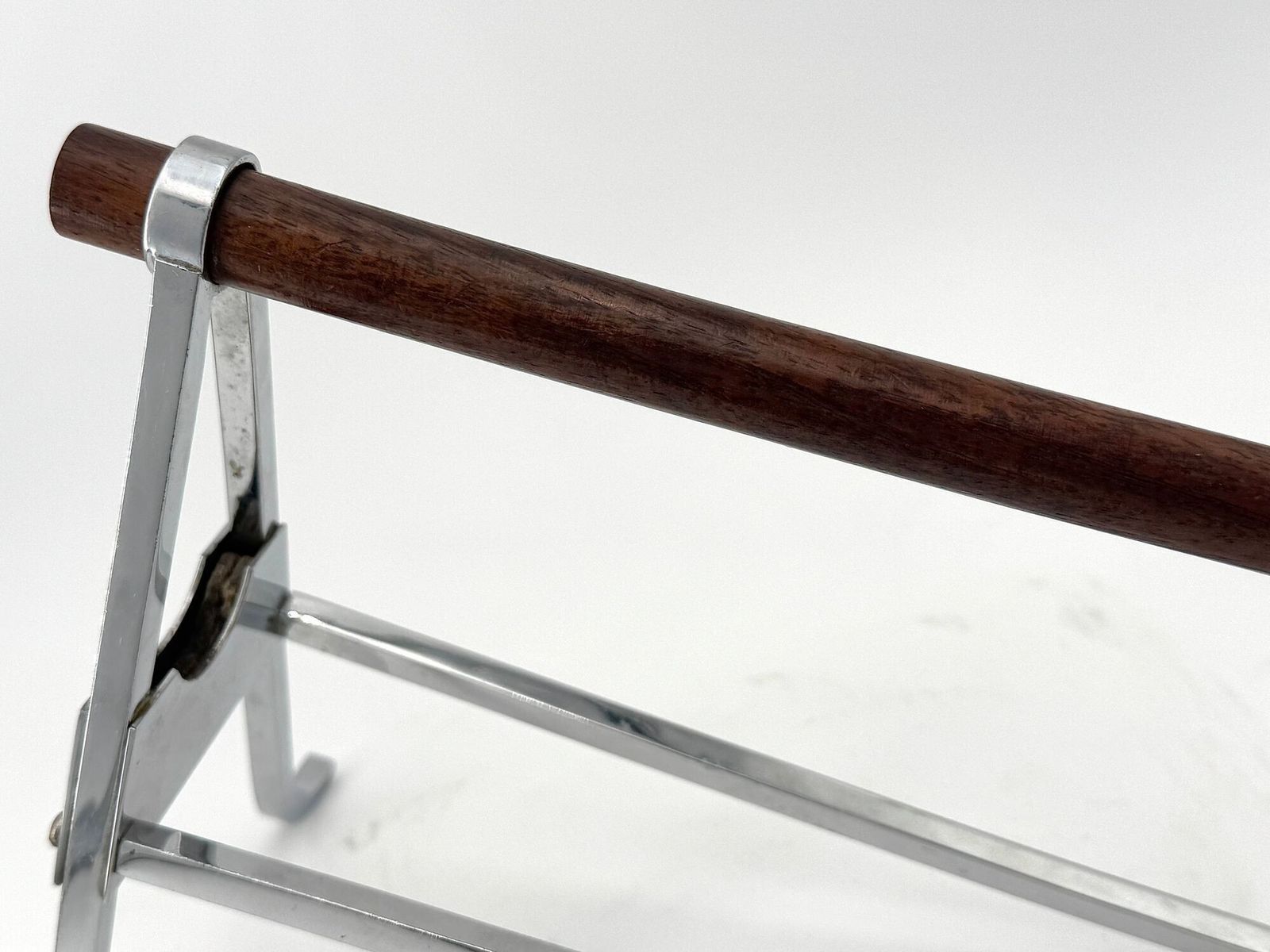 photo for sale A 1950s Jaques Adnet Chrome And Rosewood Bottle Holder For Christolfe