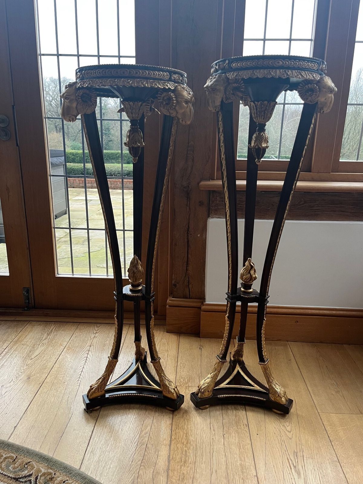 Mahogany And Giltwood Rams Head Torchere Price photo vinterior