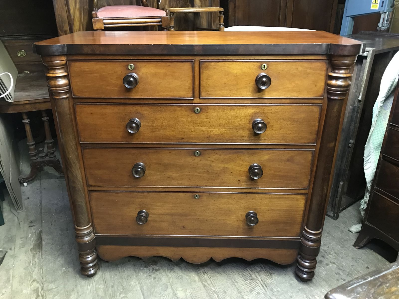 Large Victorian Mahogany Chest Of Drawers . photo furniture